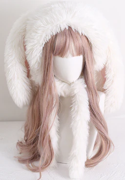 Xiaogui - Kawaii Lolita Plush Rabbit-Eared Hat - Image 5