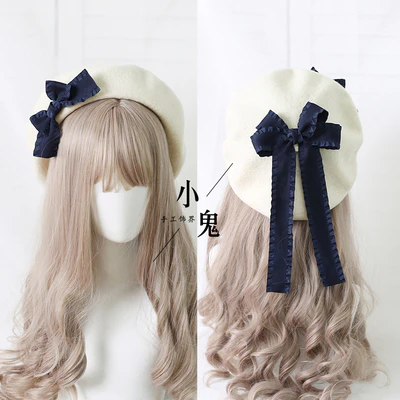 Xiaogui - Sweet Bow Multicolors Lolita Wool Beret - Image 11