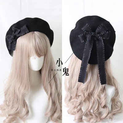 Xiaogui - Sweet Bow Multicolors Lolita Wool Beret - Image 13