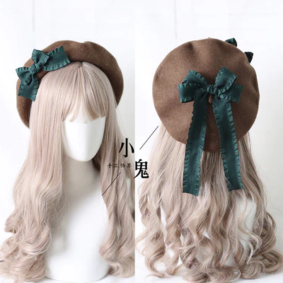 Xiaogui - Sweet Bow Multicolors Lolita Wool Beret - Image 16