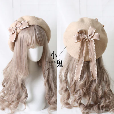 Xiaogui - Sweet Bow Multicolors Lolita Wool Beret - Image 19
