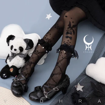 Yidhra - Nightingale and Rose - Elegant Lolita Stereo Flower Thin Tights - Image 11