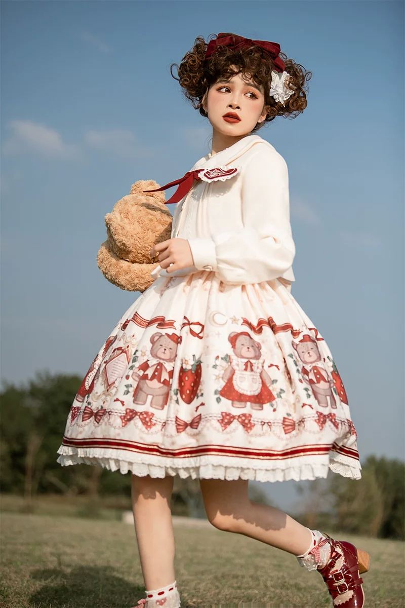 Winter Gift - Kawaii Lolita JSK and Coat Set - Image 19