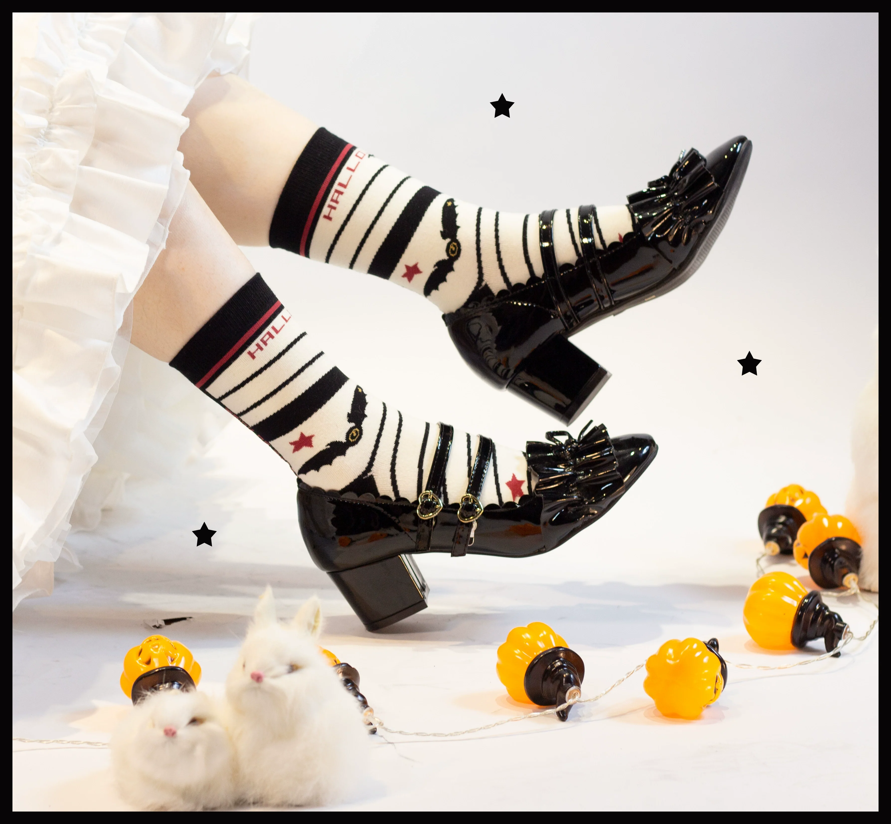 Gothic Lolita Halloween Pumpkin Bat Socks - Image 24