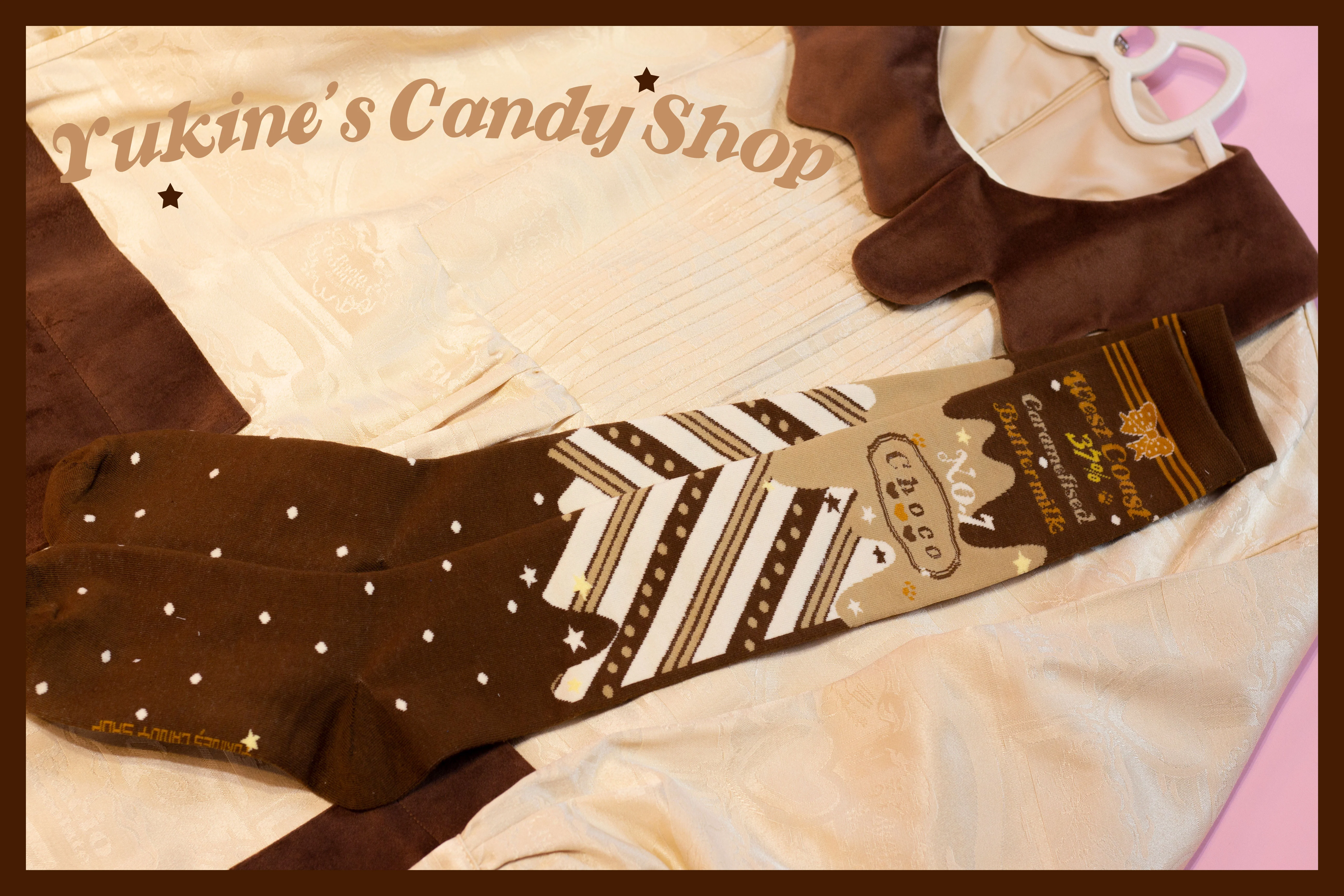 Kawaii Lolita Chocolate Color Cotton Socks - Image 15